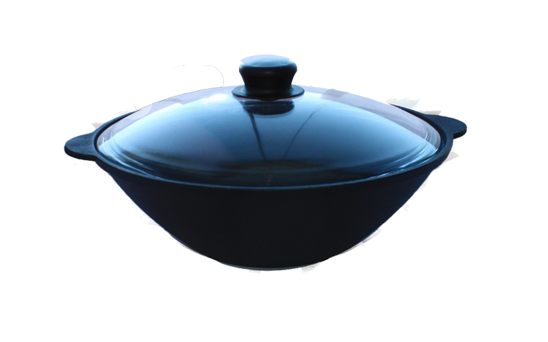 Сковорода WOK 2.7л со стеклянной крышкой от Официального производителя "Камская Посуда"